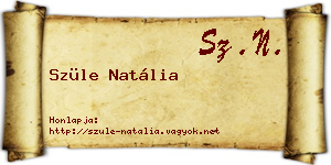 Szüle Natália névjegykártya